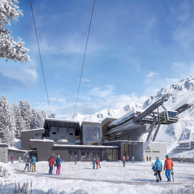 Cervino One - Render: Talstation im Winter